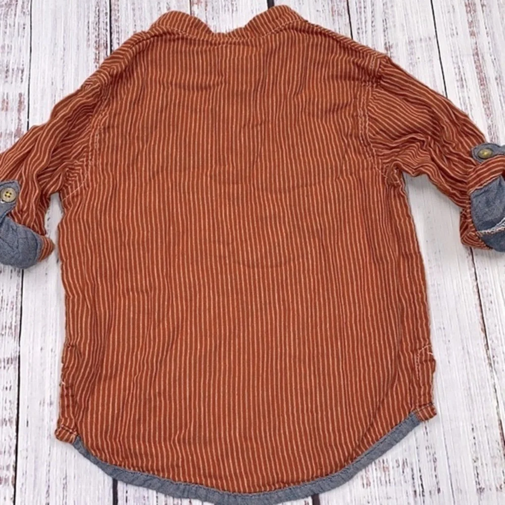 Osh Kosh burnt orange button up little boys shirt size 2T